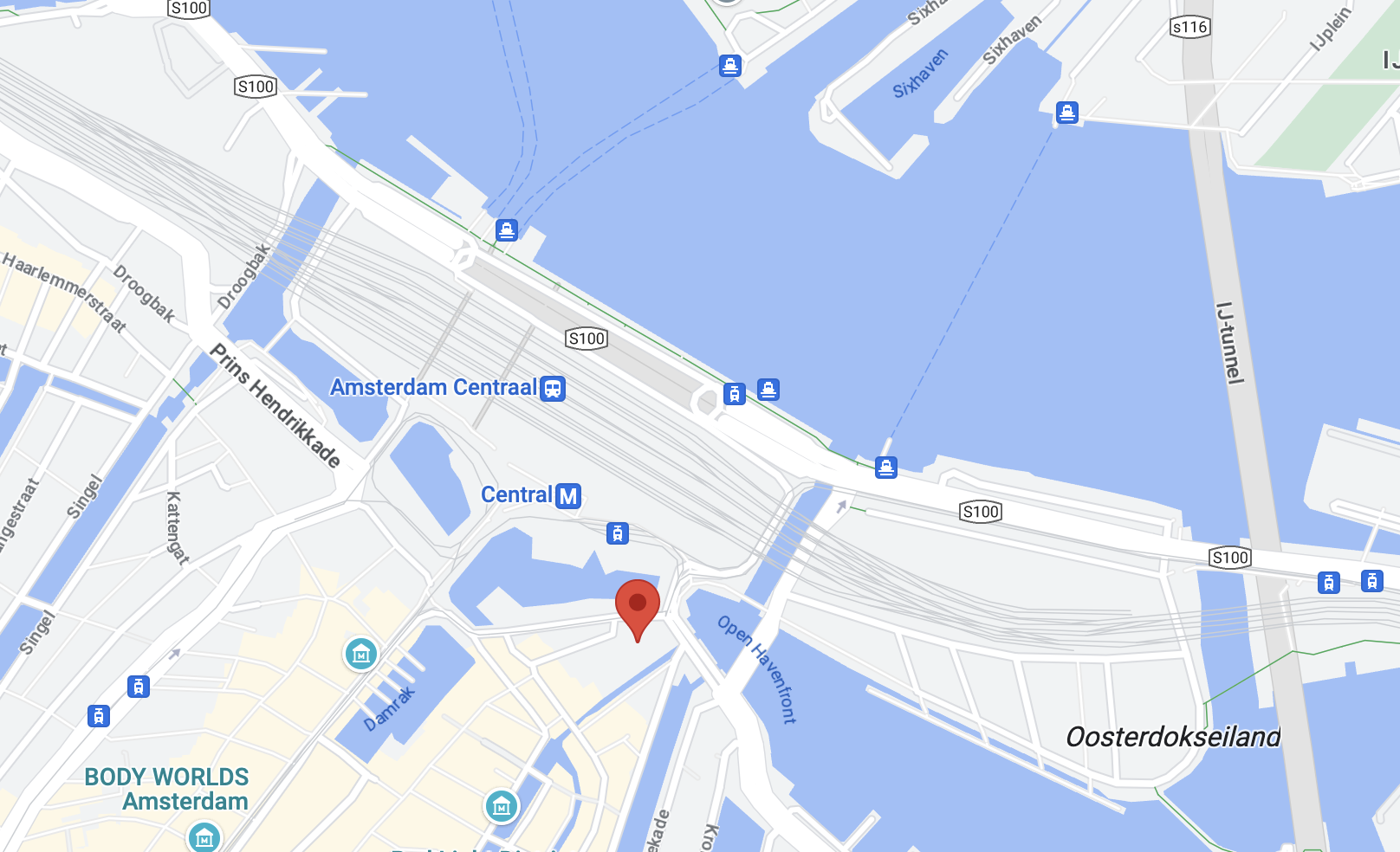 Plattegrond met locatie Prins Hendrikkade 84, Amsterdam